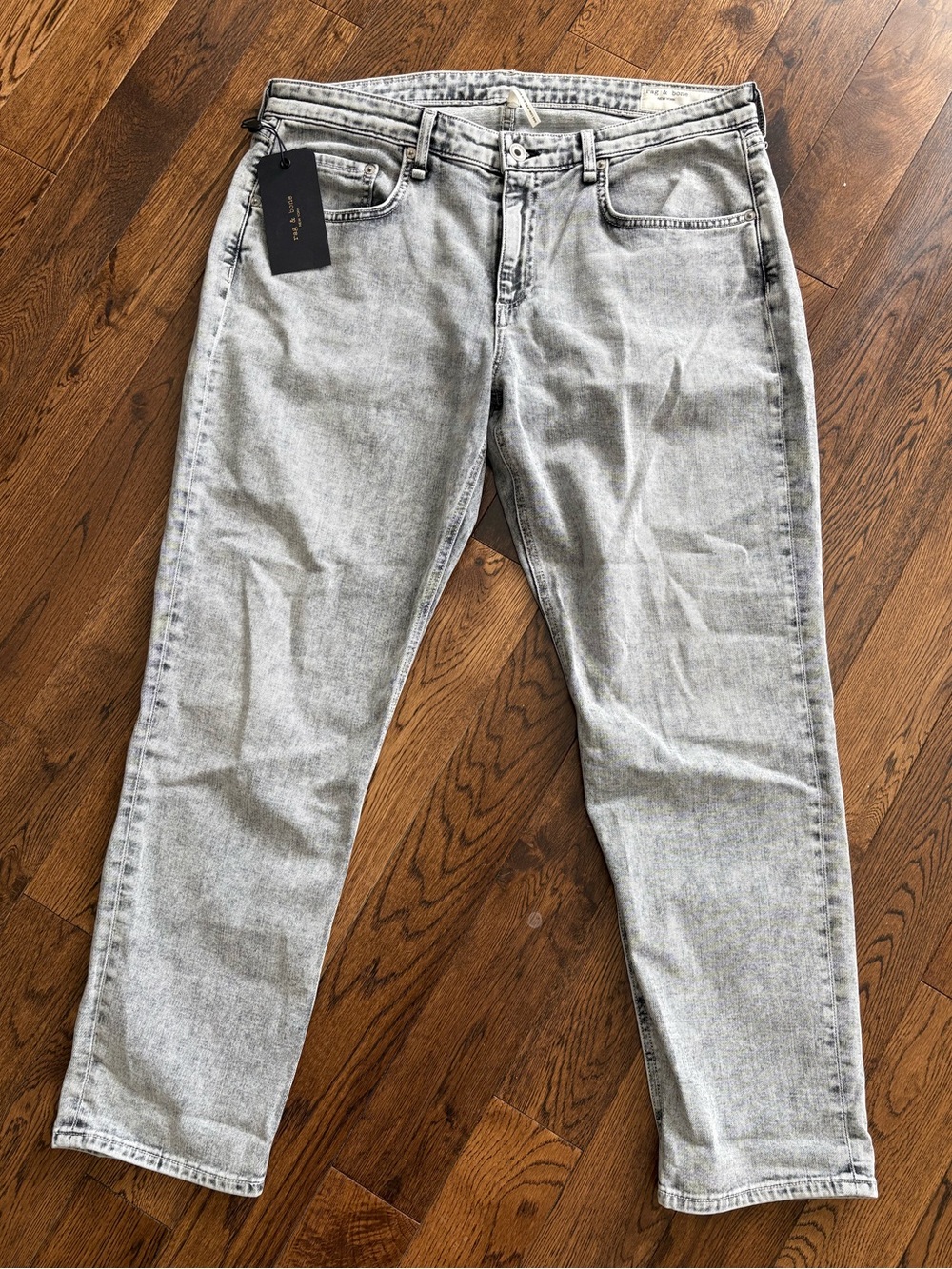 rag & bone Dre in Acid Gray Low Rise Slim Boyfriend Jeans Size 31